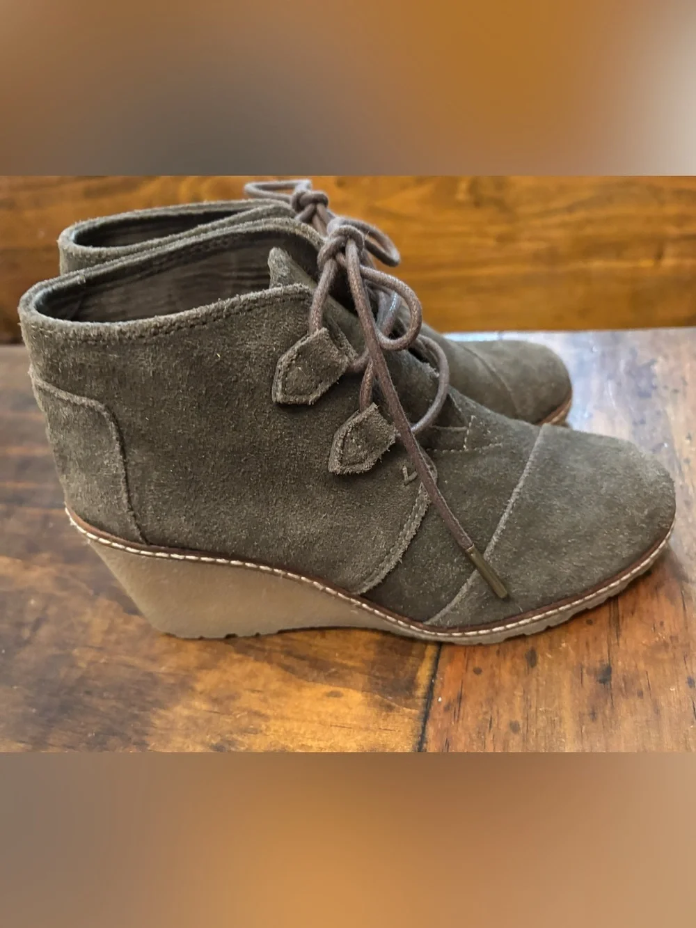 Tom’s desert wedge bootie ankle boot 5